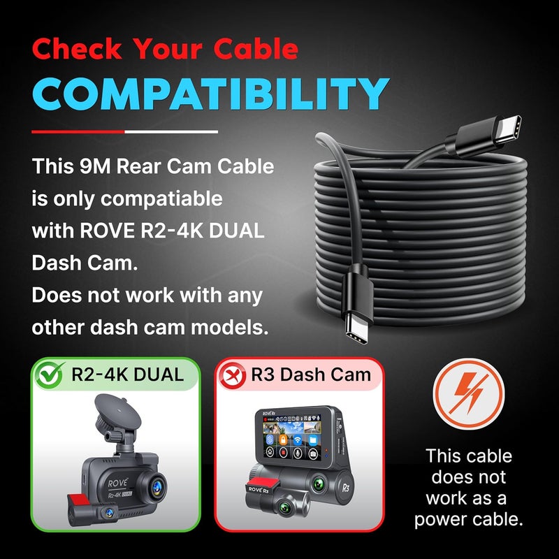 ROVE Ultimate 9M Rear Camera Cable for R2-4K Dual - Image 5